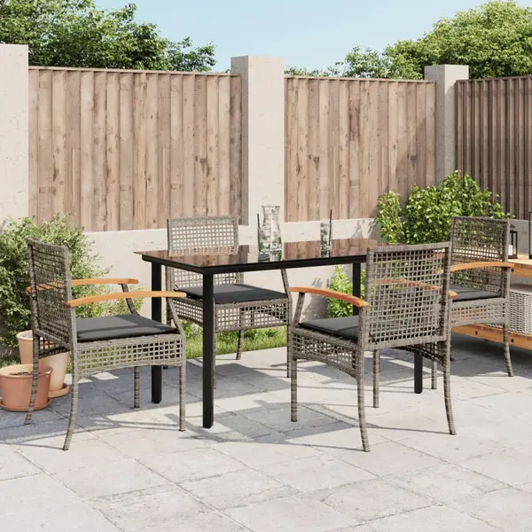 Gossi set mobilier de gradina cu perne, 5 piese, gri, poliratan
