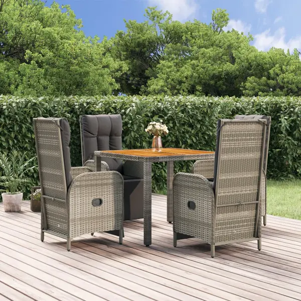 Gossi set mobilier de gradina cu perne, 5 piese, gri, poliratan