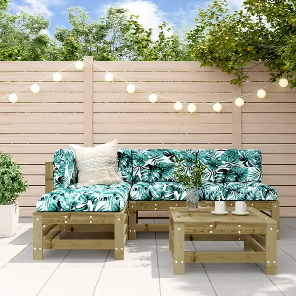 Gossi set mobilier de gradina cu perne, 5 piese, lemn de pin tratat