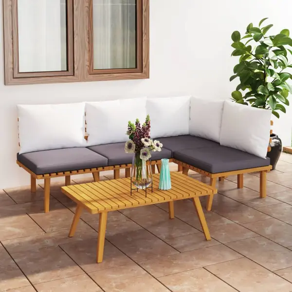 Gossi set mobilier de gradina cu perne, 5 piese, lemn masiv acacia
