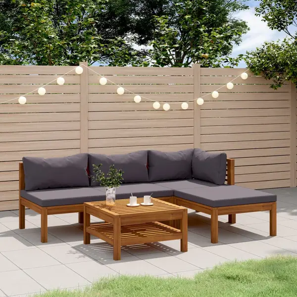 Gossi set mobilier de gradina cu perne, 5 piese, lemn masiv acacia