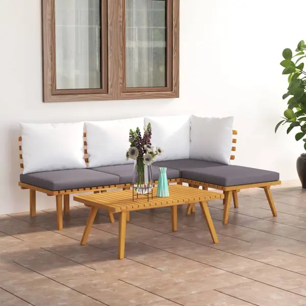 Gossi set mobilier de gradina cu perne, 5 piese, lemn masiv acacia