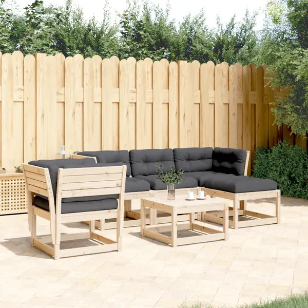 Gossi set mobilier de gradina cu perne, 5 piese, lemn masiv de pin