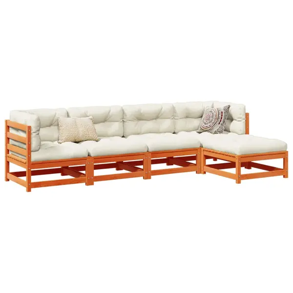 Gossi set mobilier de gradina cu perne, 5 piese, lemn masiv de pin