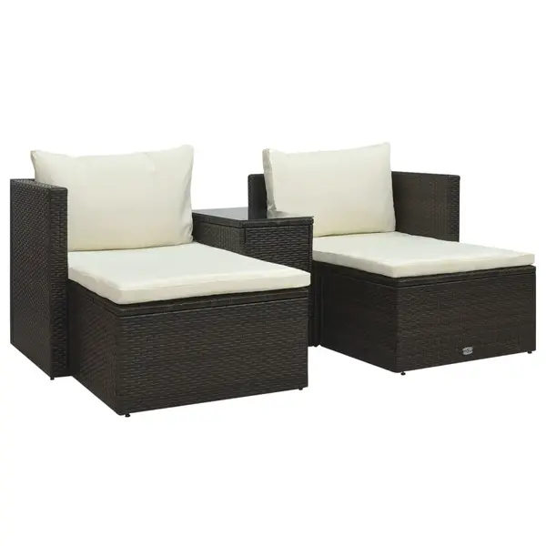 Gossi set mobilier de gradina cu perne, 5 piese, maro, poliratan