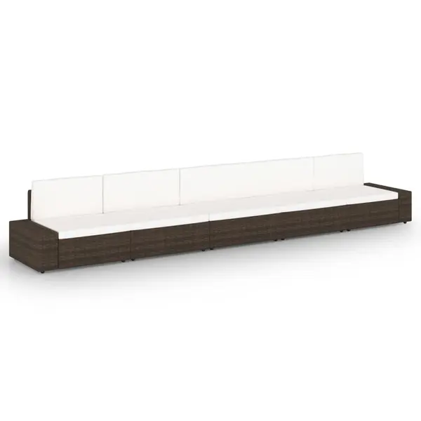 Gossi set mobilier de gradina cu perne, 5 piese, maro, poliratan