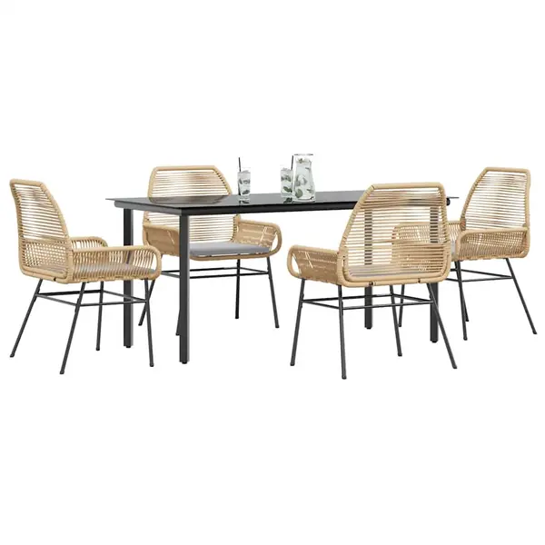 Gossi set mobilier de gradina cu perne 5 piese maro sticla polirattan