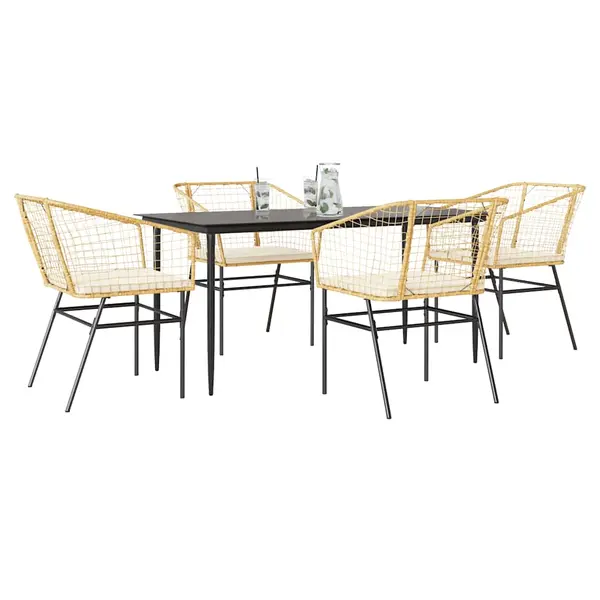 Gossi set mobilier de gradina cu perne 5 piese maro sticla polirattan
