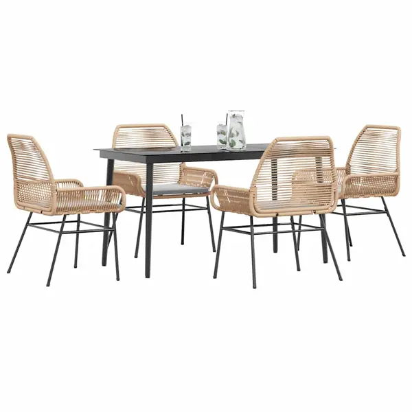 Gossi set mobilier de gradina cu perne 5 piese maro sticla polirattan