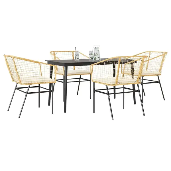 Gossi set mobilier de gradina cu perne 5 piese maro sticla polirattan