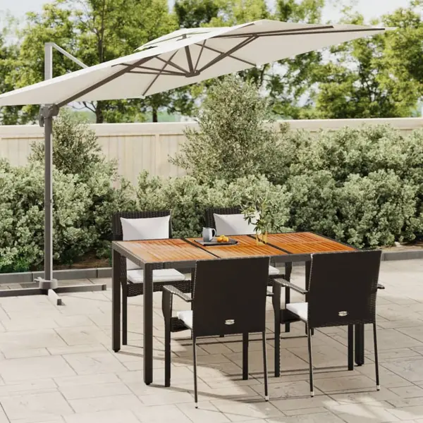 Gossi set mobilier de gradina cu perne, 5 piese, negru, poliratan