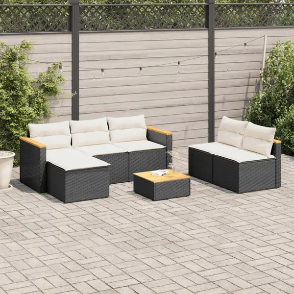 Gossi set mobilier de gradina cu perne, 5 piese,poliratan/lemn acacia
