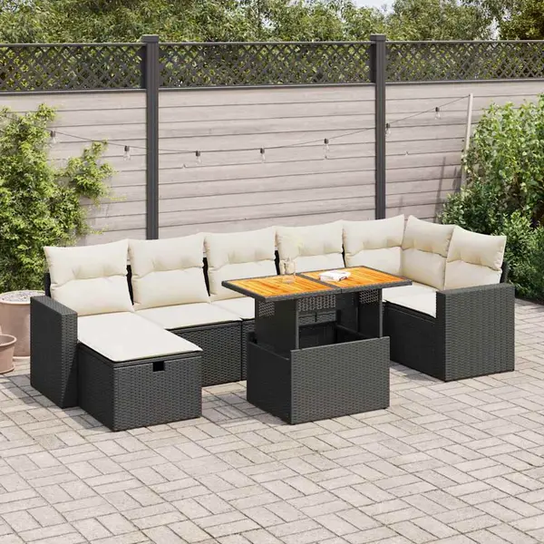 Gossi set mobilier de gradina cu perne, 5 piese,poliratan/lemn acacia