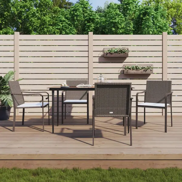 Gossi set mobilier de gradina cu perne, 5 piese, poliratan si otel