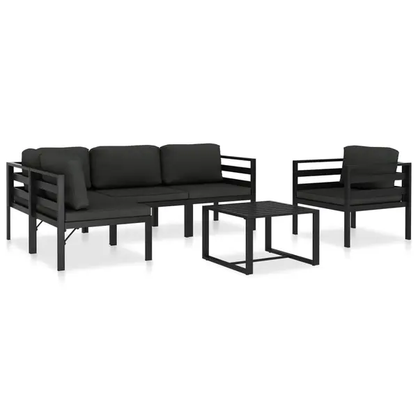 Gossi set mobilier de gradina cu perne, 6 piese, antracit, aluminiu