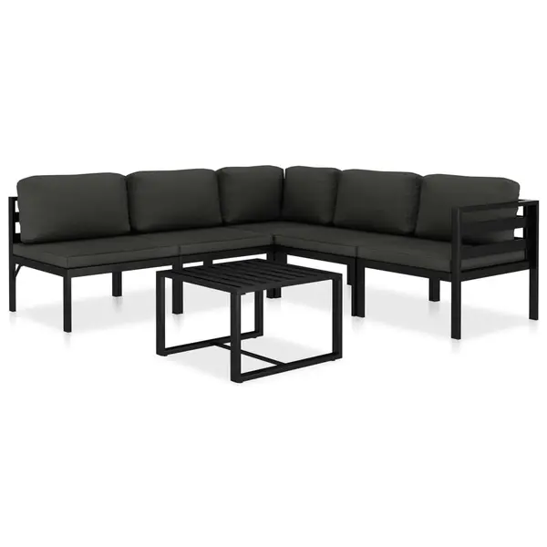 Gossi set mobilier de gradina cu perne, 6 piese, antracit, aluminiu