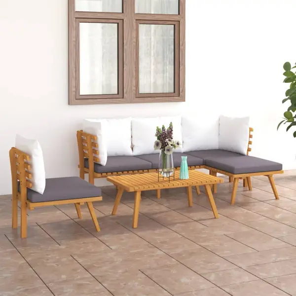 Gossi set mobilier de gradina cu perne, 6 piese, lemn masiv acacia