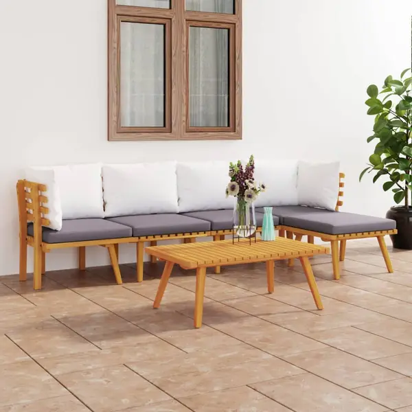 Gossi set mobilier de gradina cu perne, 6 piese, lemn masiv acacia