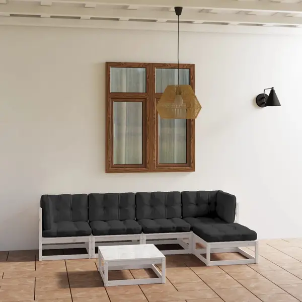 Gossi set mobilier de gradina cu perne, 6 piese, lemn masiv de pin