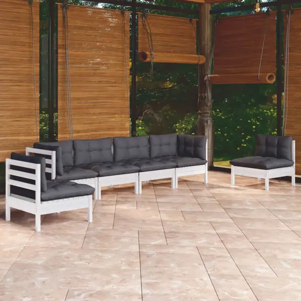 Gossi set mobilier de gradina cu perne, 6 piese, lemn masiv de pin