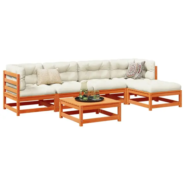 Gossi set mobilier de gradina cu perne, 6 piese, lemn masiv de pin