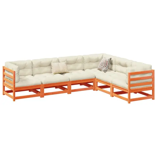 Gossi set mobilier de gradina cu perne, 6 piese, lemn masiv de pin