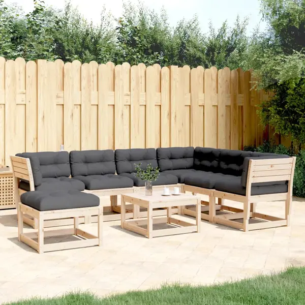 Gossi set mobilier de gradina cu perne, 7 piese, lemn masiv de pin