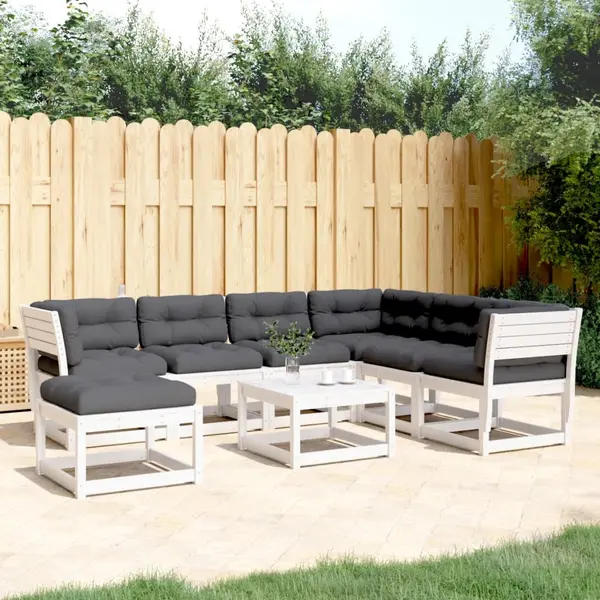 Gossi set mobilier de gradina cu perne, 7 piese, lemn masiv de pin