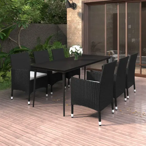 Gossi set mobilier de gradina cu perne, 7 piese, poliratan si sticla