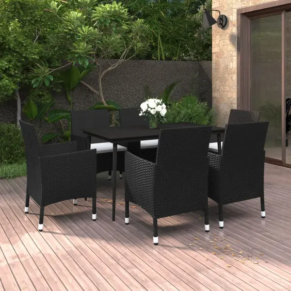 Gossi set mobilier de gradina cu perne, 7 piese, poliratan si sticla