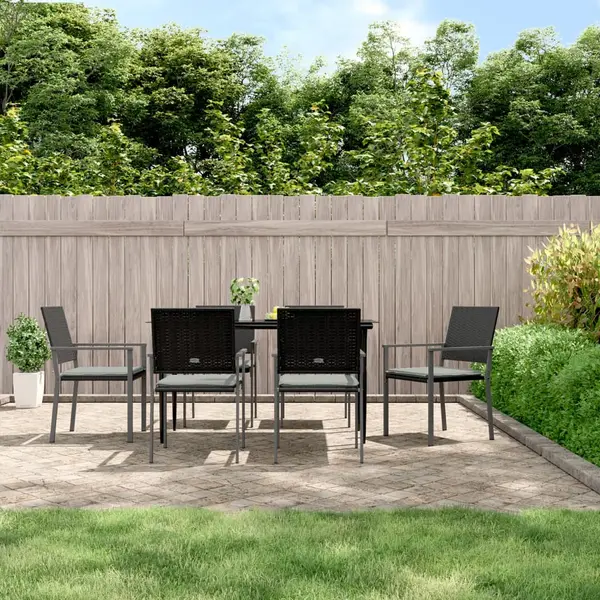Gossi set mobilier de gradina cu perne, 7 piese, poliratan si otel