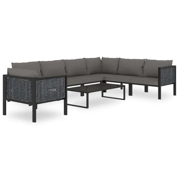 Gossi set mobilier de gradina cu perne, 8 piese, antracit, poliratan
