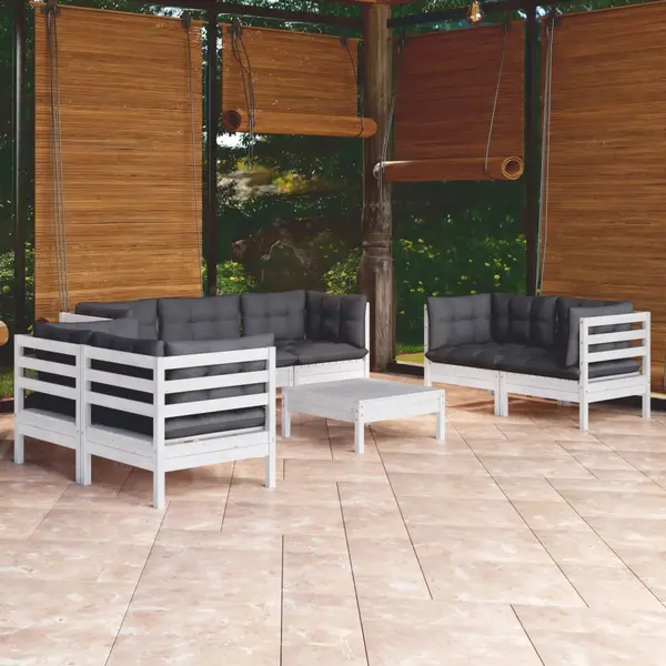 Gossi set mobilier de gradina cu perne, 8 piese, lemn masiv de pin