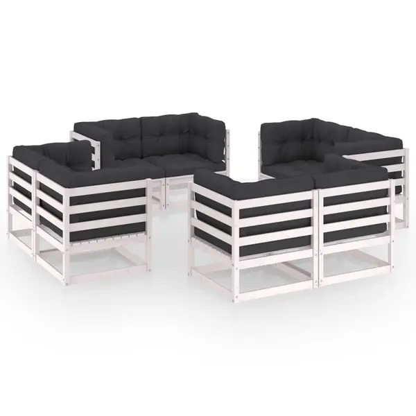 Gossi set mobilier de gradina cu perne, 8 piese, lemn masiv de pin