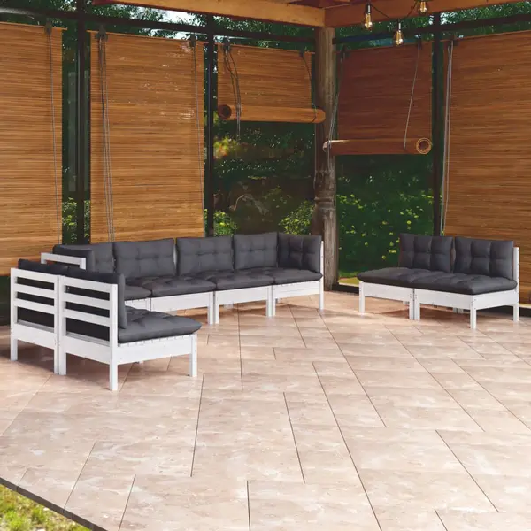 Gossi set mobilier de gradina cu perne, 8 piese, lemn masiv de pin