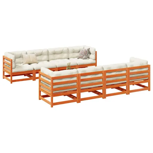Gossi set mobilier de gradina cu perne, 9 piese, lemn masiv de pin