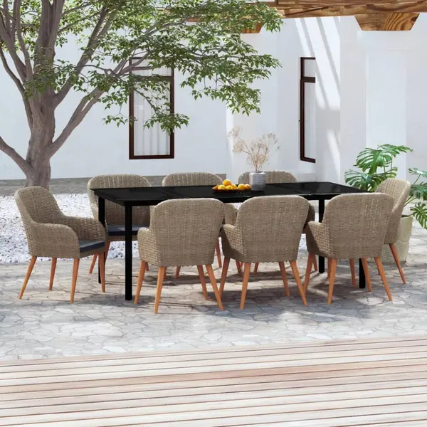 Gossi set mobilier de gradina cu perne, 9 piese, maro