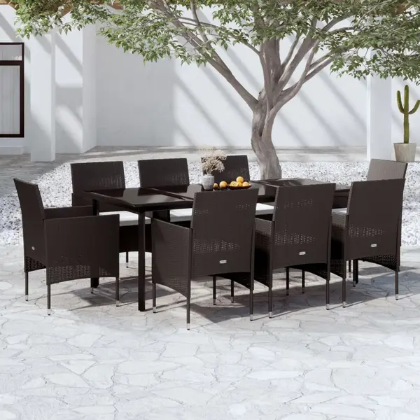 Gossi set mobilier de gradina cu perne, 9 piese, negru