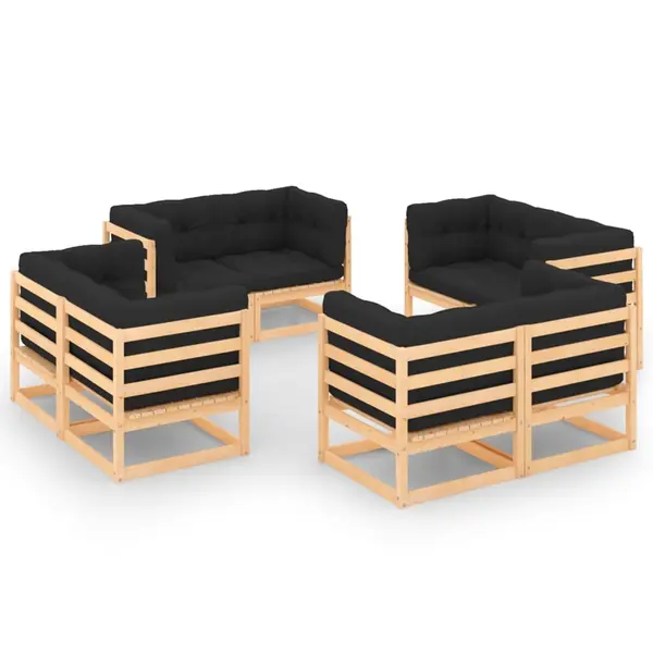 Gossi set mobilier de gradina din 8 piese, lemn masiv de pin