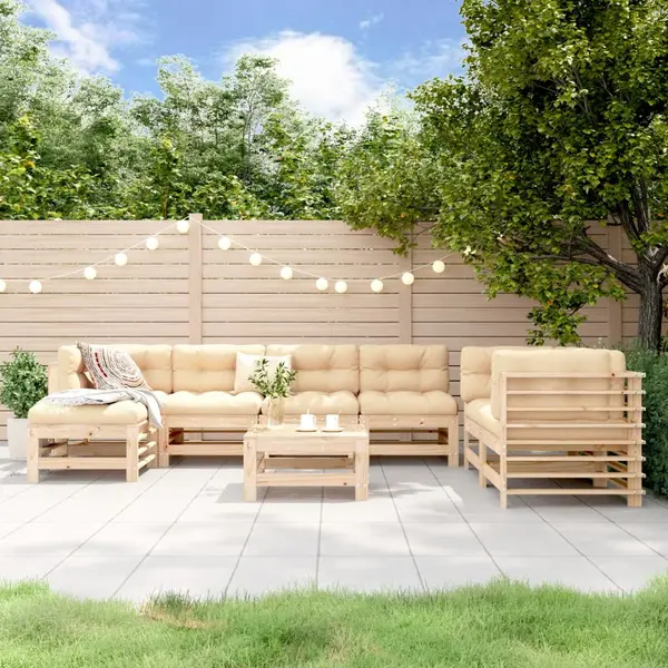 Gossi set mobilier de gradina din 8 piese, lemn masiv de pin