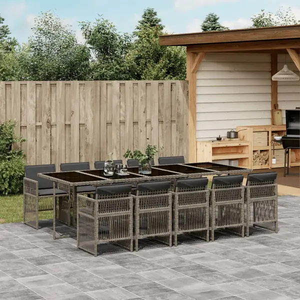 Gossi set mobilier gradina cu perne, 11 piese bej combinat poliratan