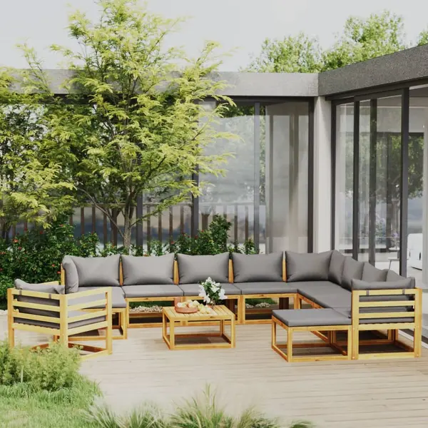 Gossi set mobilier gradina cu perne, 12 piese, lemn masiv de acacia