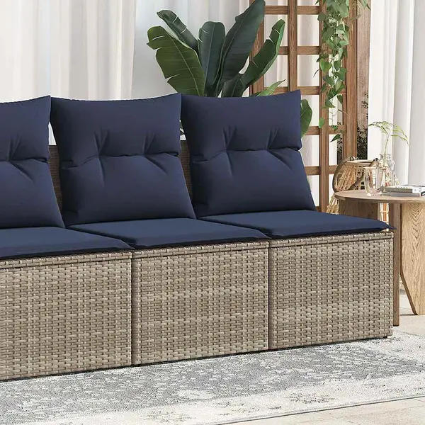 Gossi set mobilier gradina cu perne 2 piese gri poliratan/lemn acacia