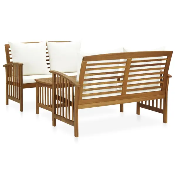 Gossi set mobilier gradina cu perne, 3 piese, lemn masiv de acacia