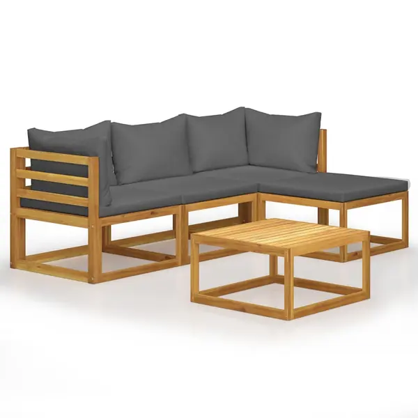 Gossi set mobilier gradina cu perne, 5 piese, lemn masiv acacia
