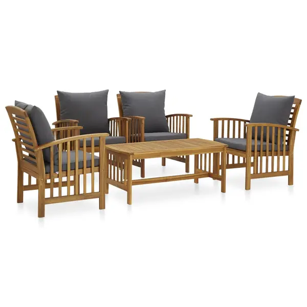 Gossi set mobilier gradina cu perne, 5 piese, lemn masiv de acacia