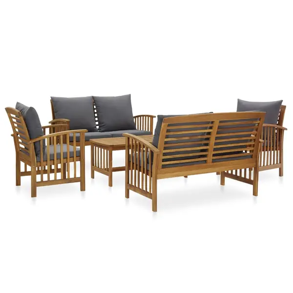 Gossi set mobilier gradina cu perne, 5 piese, lemn masiv de acacia