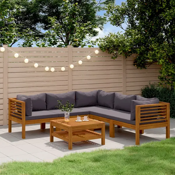 Gossi set mobilier gradina cu perne, 6 piese, lemn masiv acacia
