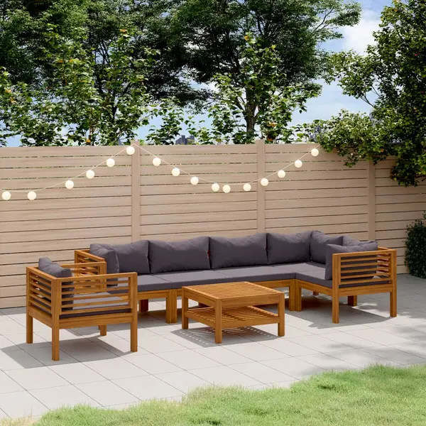 Gossi set mobilier gradina cu perne, 7 piese, lemn masiv de acacia