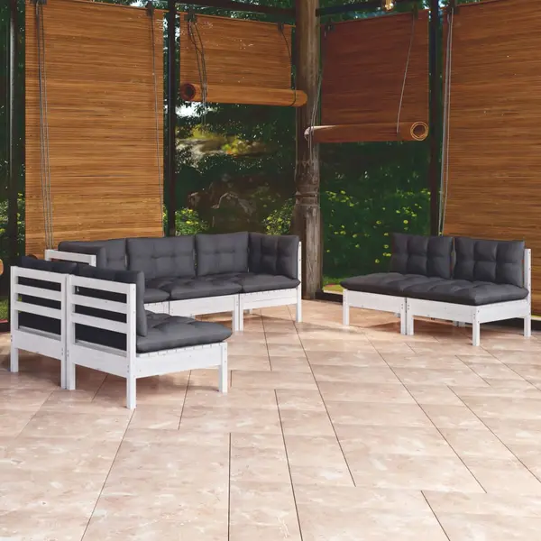 Gossi set mobilier gradina cu perne, 7 piese, lemn masiv de pin